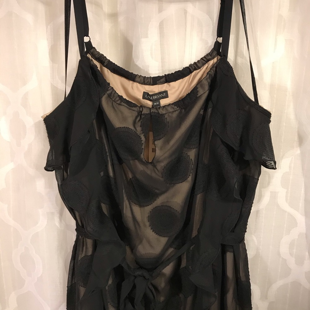 Sheer Ruffle Dress Lined Keyhole - Picture 3 of 8